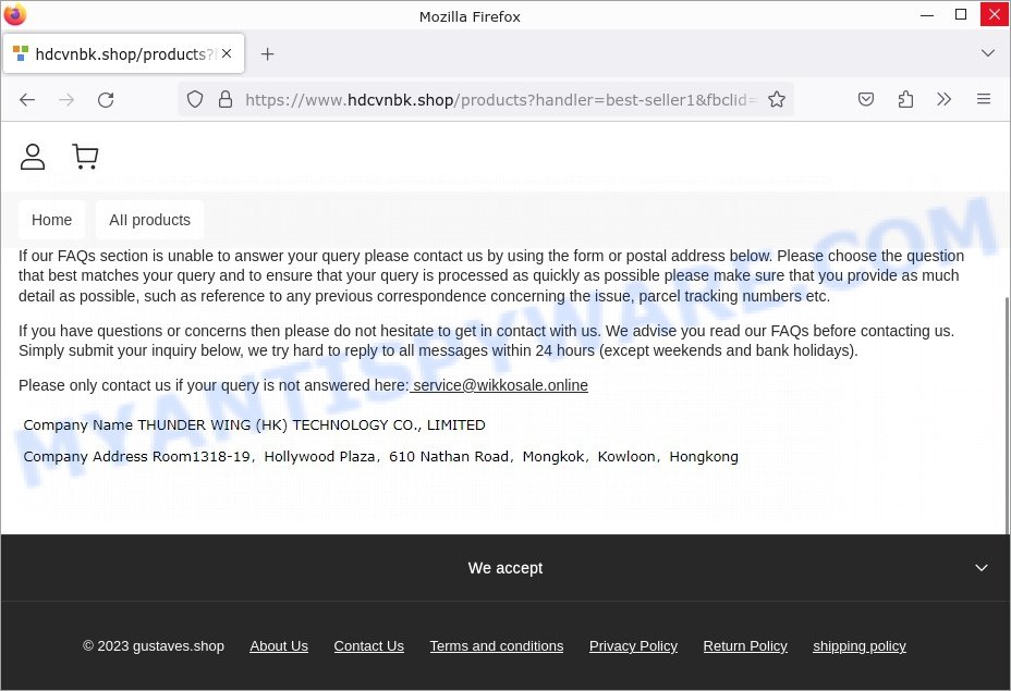 Hdcvnbk.shop scam contacts
