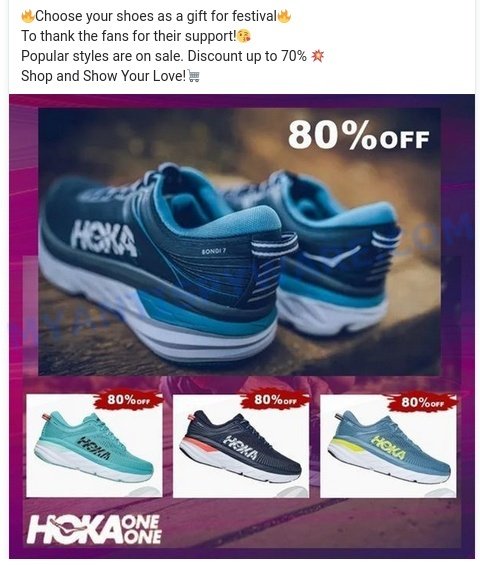 HokaOnUsa Scam ads