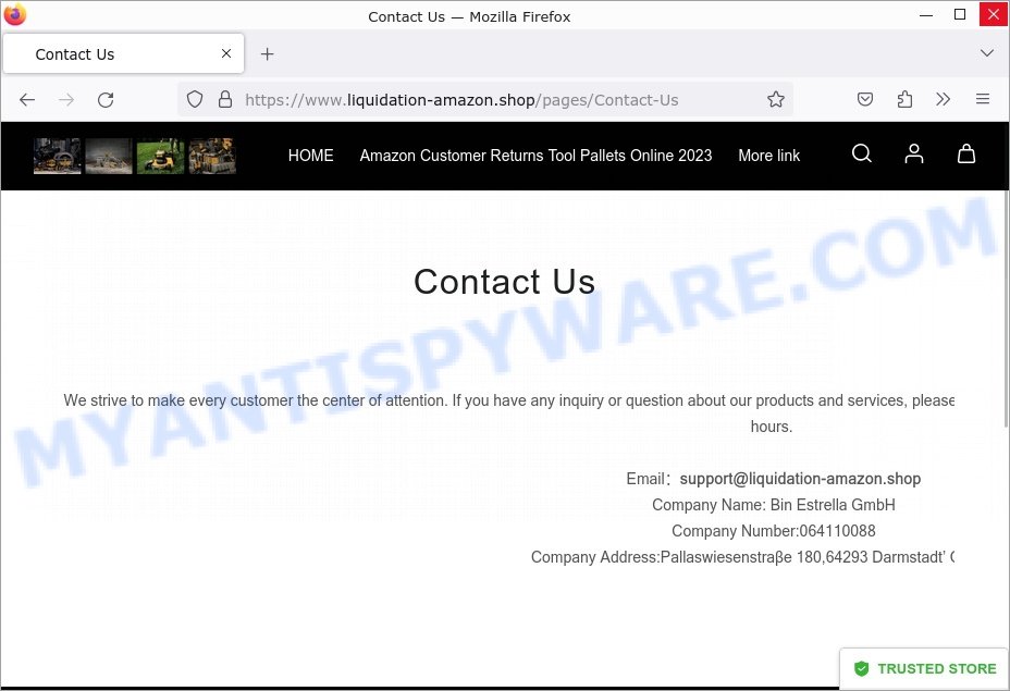 Liquidation-Amazon.Shop Scam store contacts