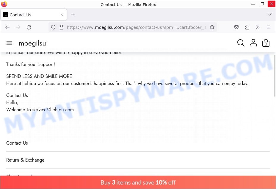 Moegilsu.com Scam store contacts