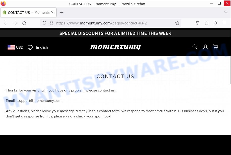 Momentumy.com scam contacts