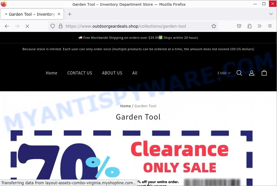 Outdoorgeardeals.shop scam