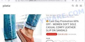 Piletie.com Scam strore