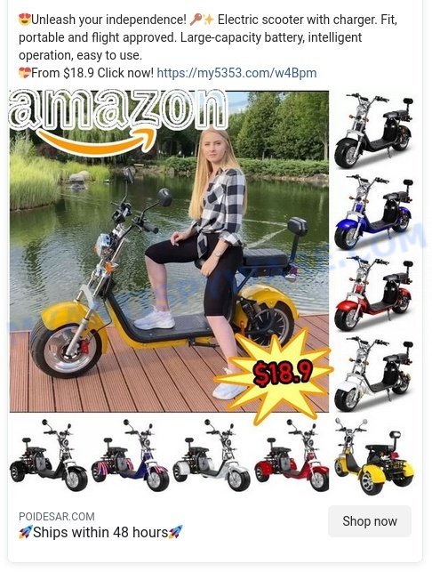 Poidesar.com scam store ads