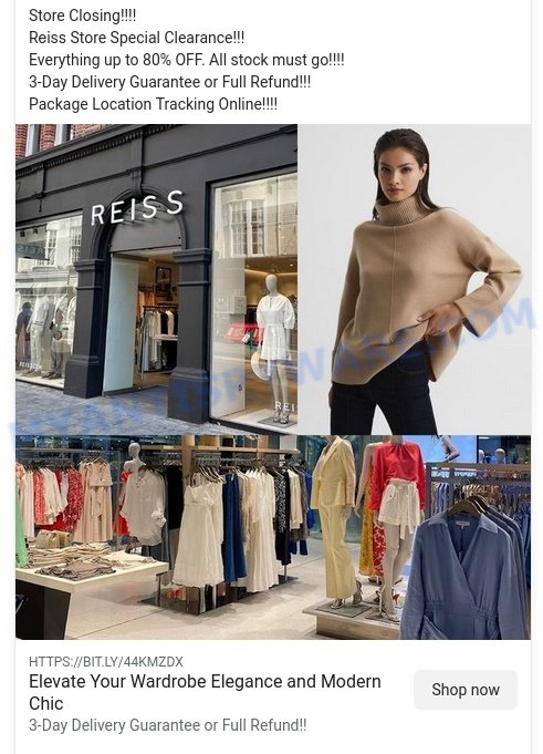 Reissfactoryonline.shop scam store ads