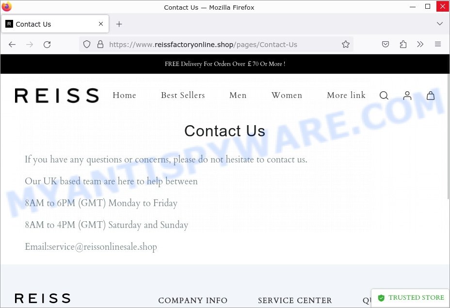 Reissfactoryonline.shop scam store contacts