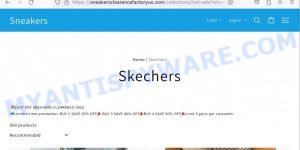 Sneakersclearancefactoryus.com Skechers Sneakers Scam store