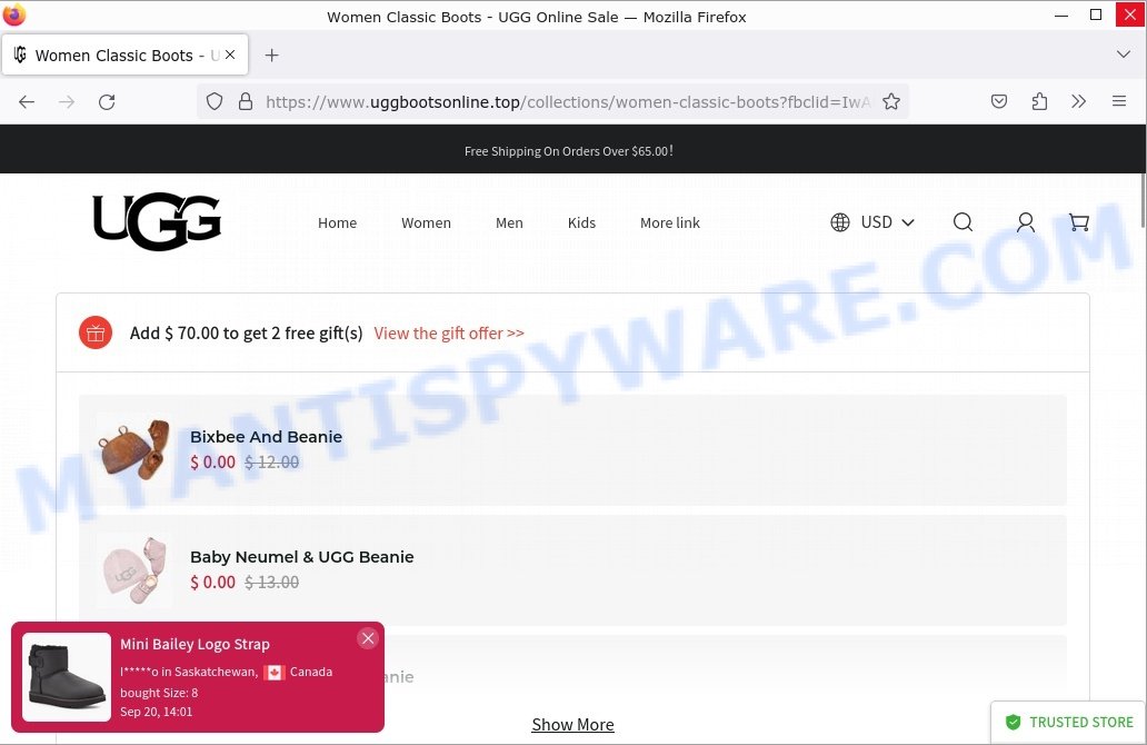 UGGBootsOnline.top UGG Online Sale Scam