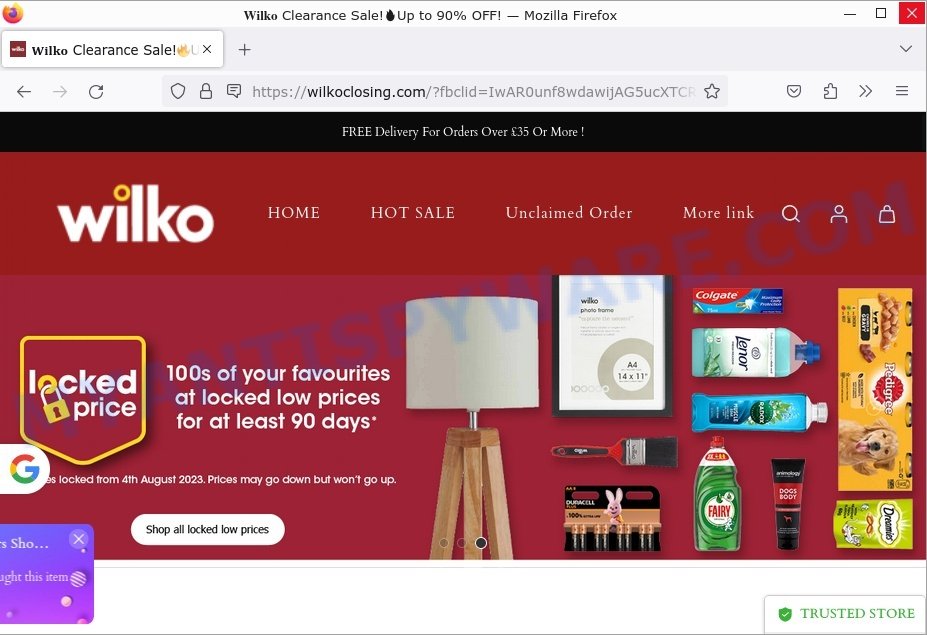 Wilkoclosing.com Scam store
