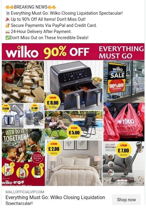 Wilkoukmallvip.com scam ads