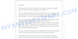 YouPorn Email Uploaded content notification Scam
