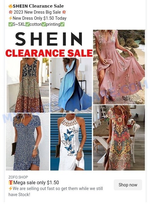 Zofo.shop SHEIN Online Store Scam ads