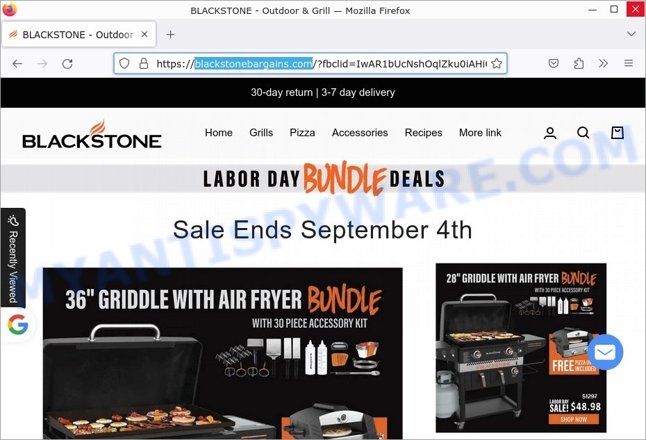 blackstonebargains.com BLACKSTONE scam store