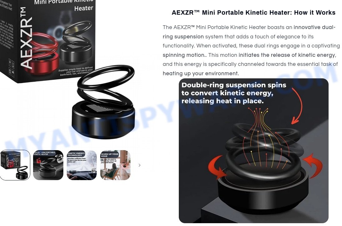 Fake Mini Portable Kinetic Heater scam on Social Media 