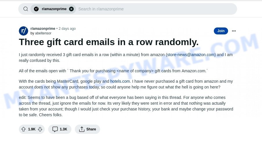 Amazon Gift Card Email Glitch reddit
