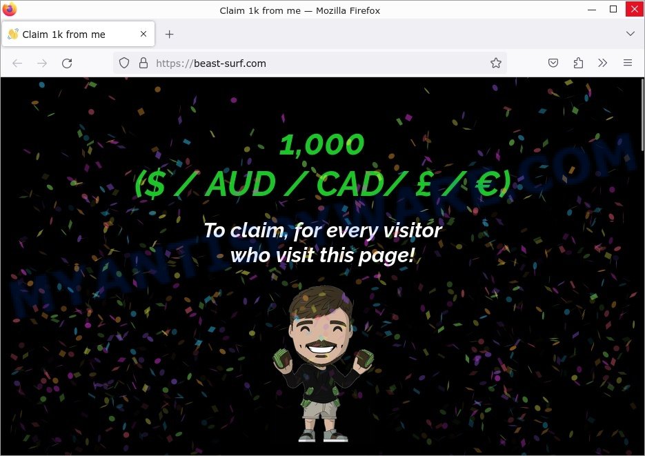 Beast-surf.com Claim 1k from me Scam