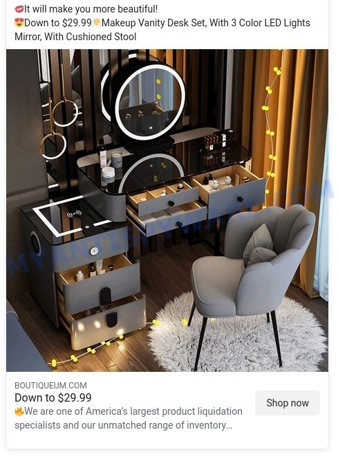 Boutiqueum.com scam ads