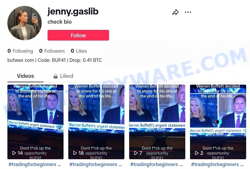 Bufwex.com tiktok scam