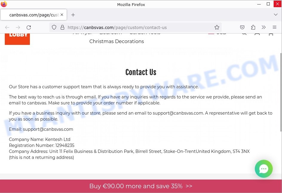 Canbsvas.com scam contacts