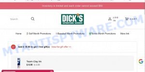 Dicks-sportinggoods.com scam store
