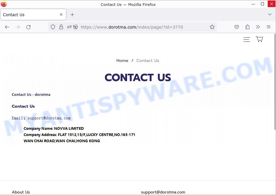 Dorotma.com scam store contacts