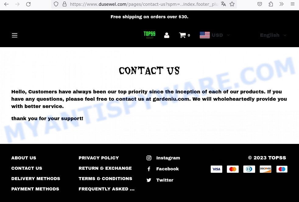 Dusewel.com scam contacts