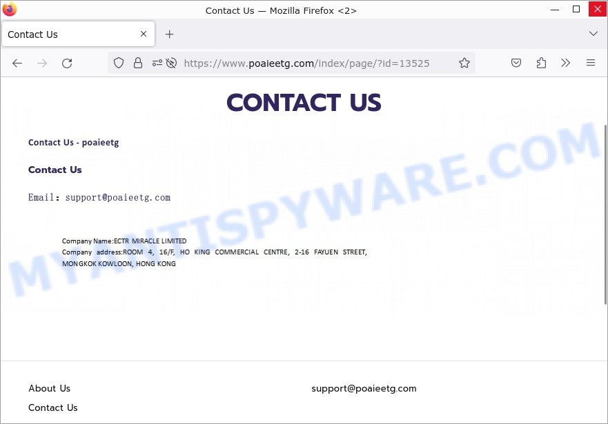 ECTR MIRACLE LIMITED scam stores