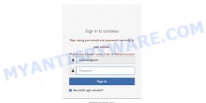 Email Deactivation In Progress fake login page