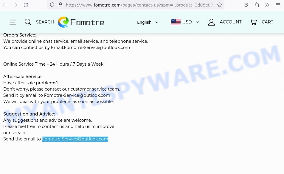 Fomotre.com scam contacts