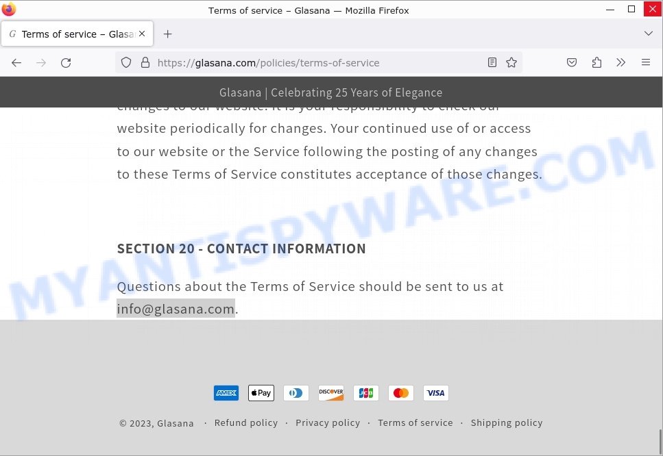Glasana.com contacts