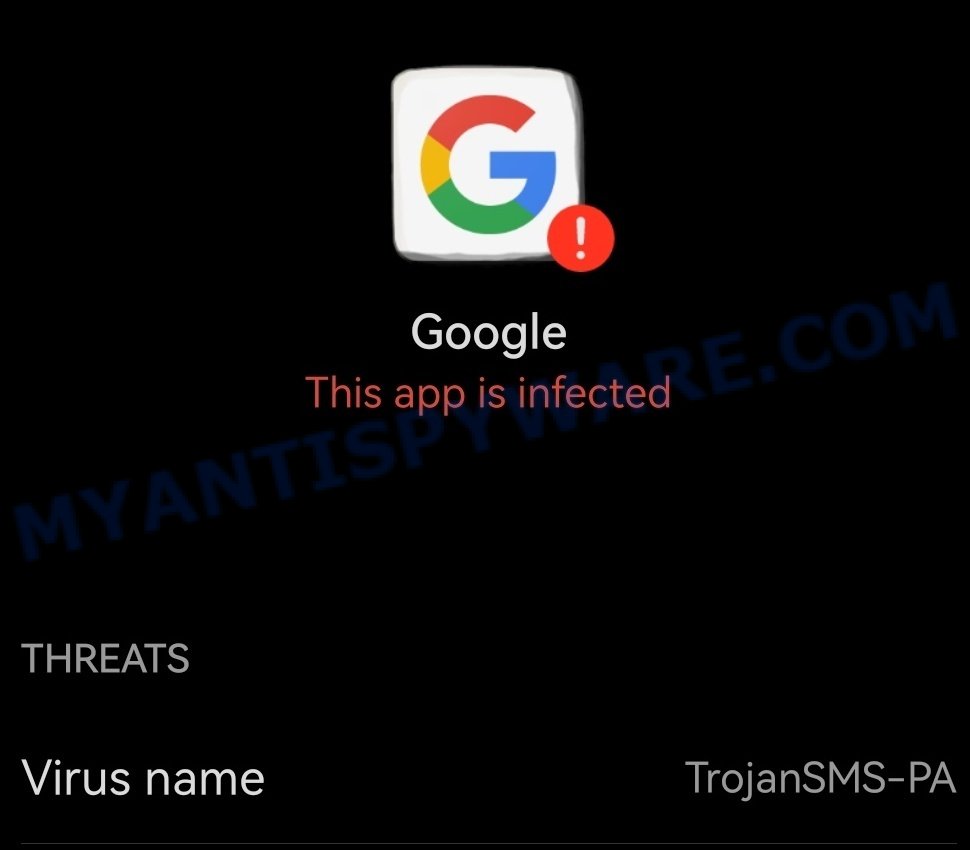 Google app infected alert