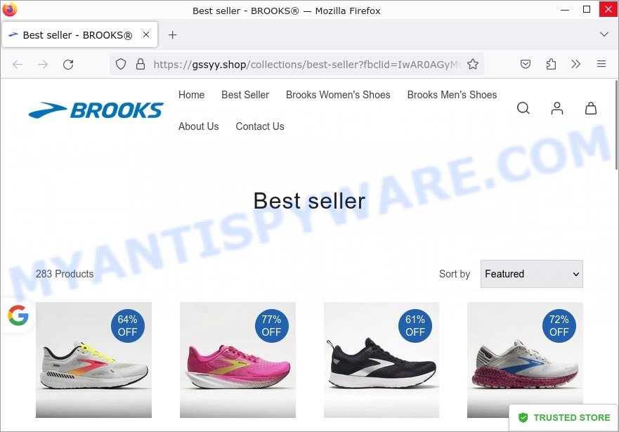 Gssyy.shop BROOKS sale scam