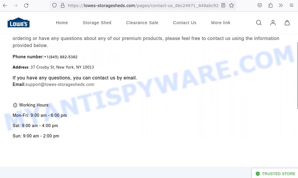 Lowes-storagesheds.com contacts