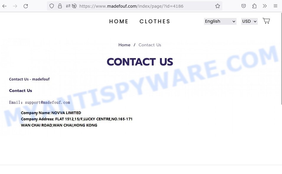 Madefouf.com scam contacts