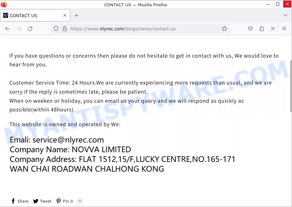 Nlyrec.com scam contacts
