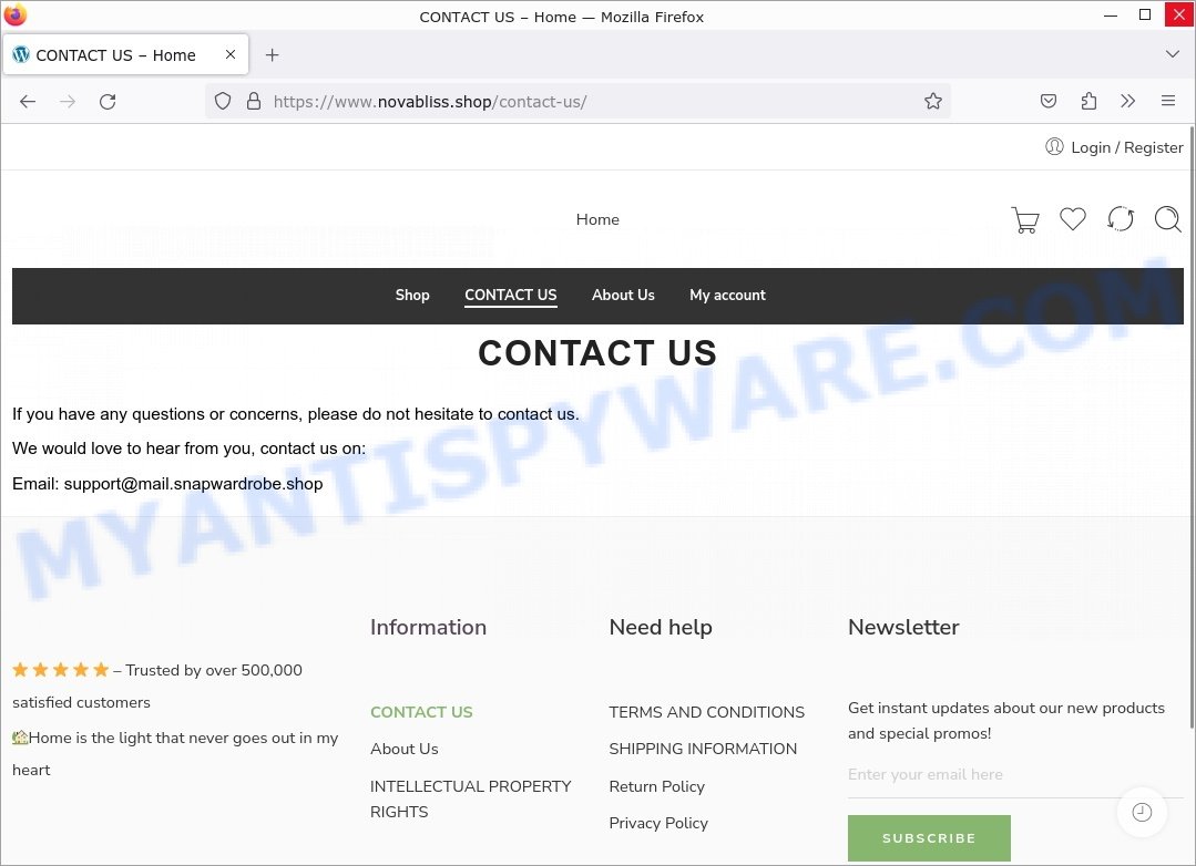 Novabliss.shop 2023 Ultimate Toolbox Scam contacts