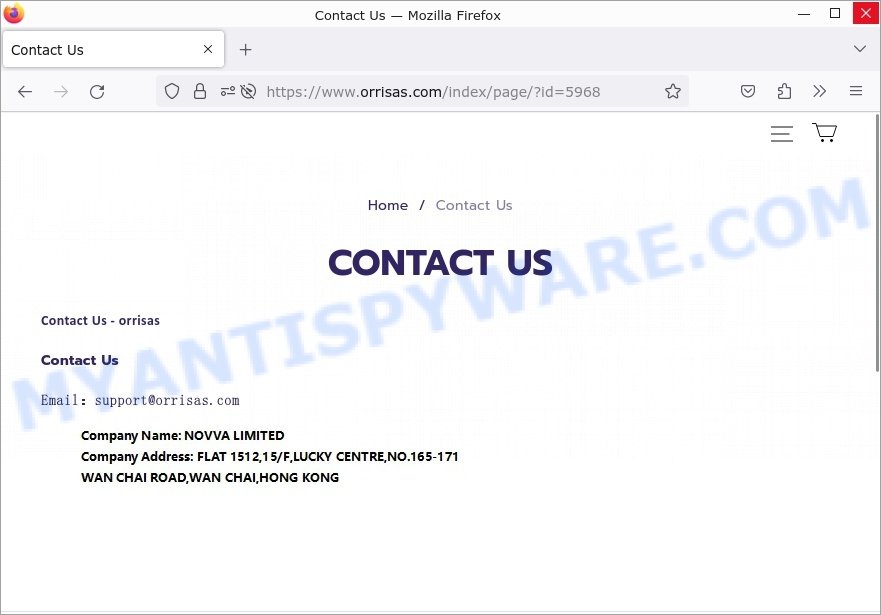 Orrisas.com scam contacts