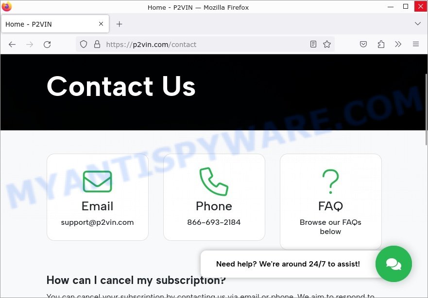 P2vin.com contacts