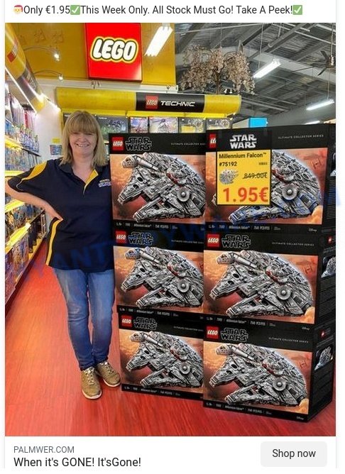 Palmwer.com Lego Scam ads
