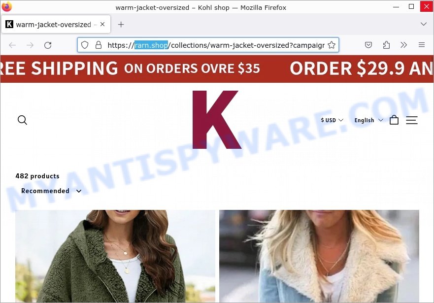 Rarn.shop Kohl shop scam