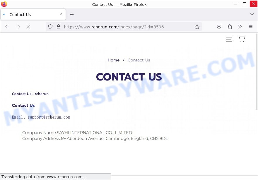 Rcherun.com scam contacts