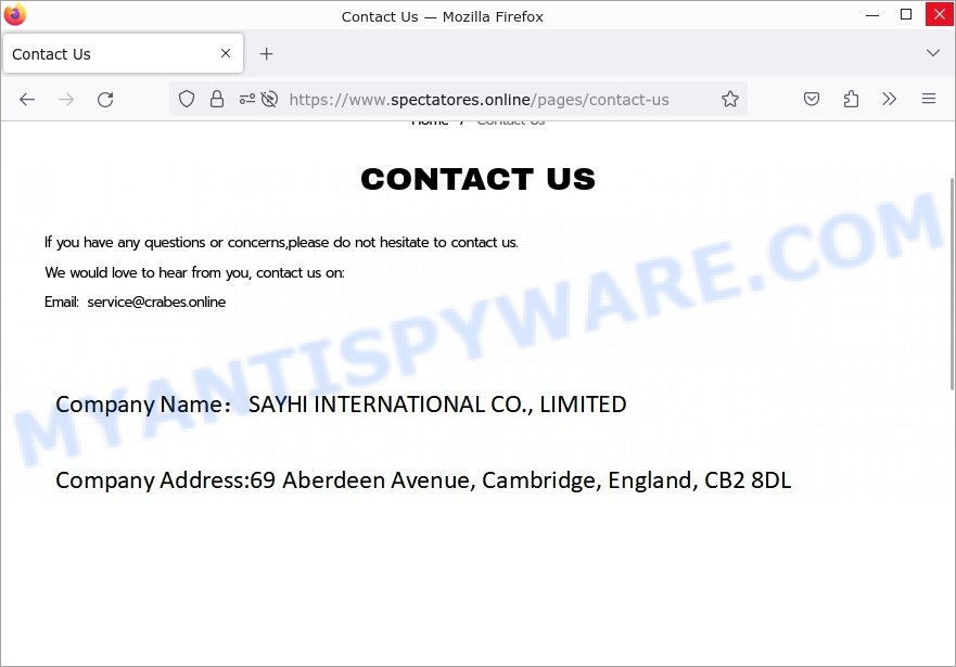 Spectatores.online contacts