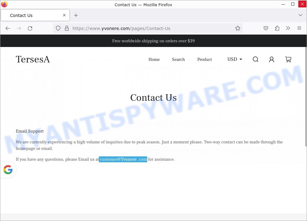TersesA scam contacts