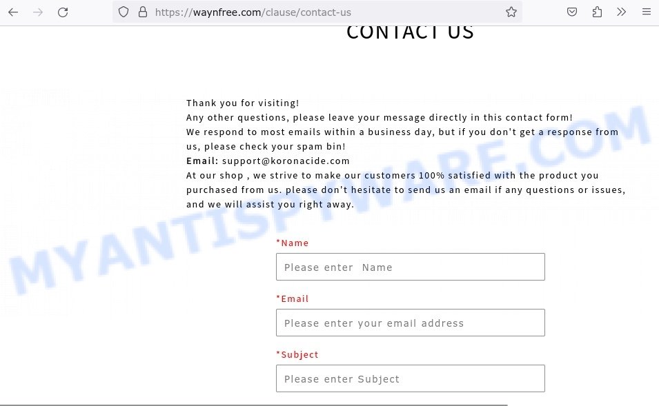 Waynfree.com contacts
