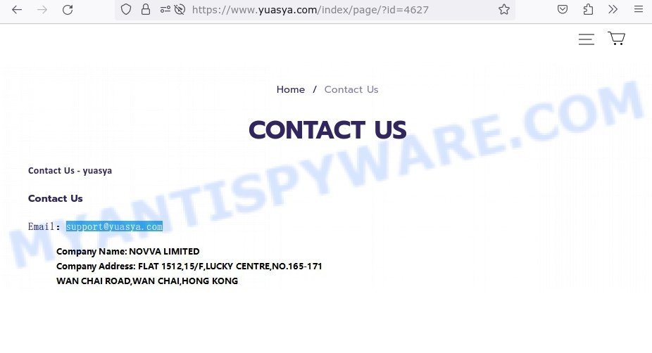 Yuasya.com contacts