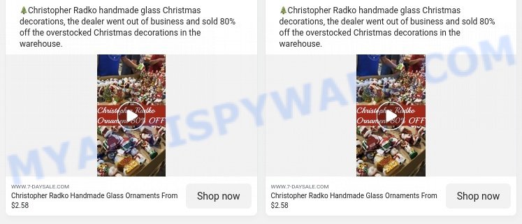 7-daysale.com Christopher Radko Christmas Sale scam ads