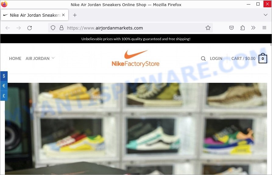 Airjordanmarkets.com Nike Air Jordan Sneakers Online Shop Scam