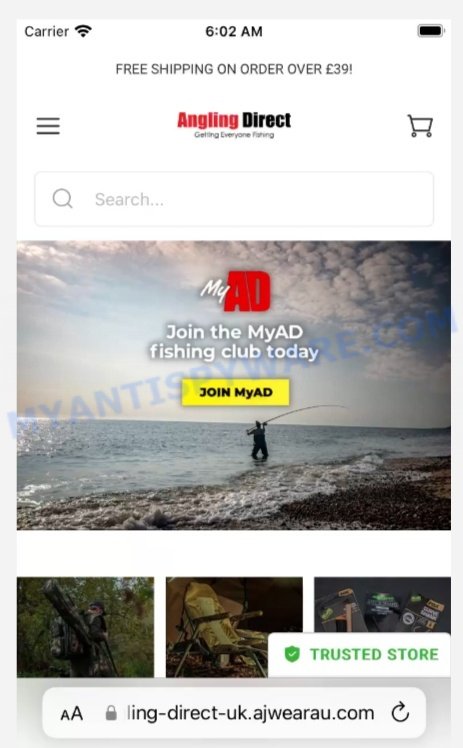 Ajwearau.com Angling Direct Clearance Sale scam