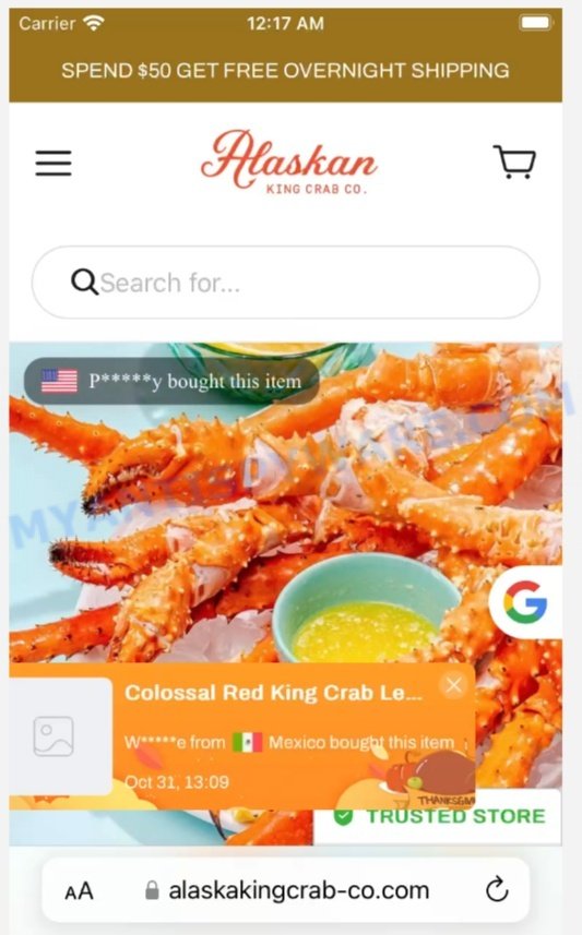 Alaskakingcrab-co.com scam