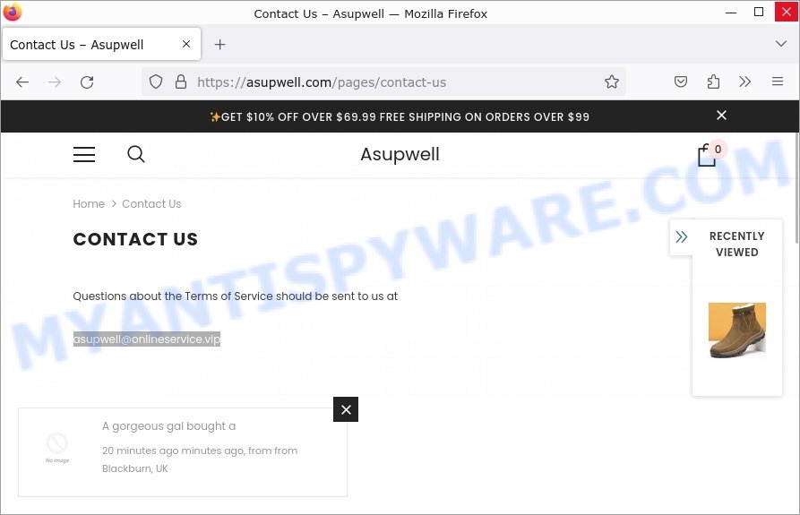 Asupwell.com scam contacts